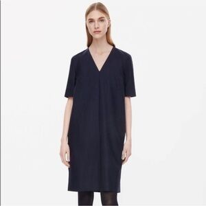 COS Navy V-Neck Dress